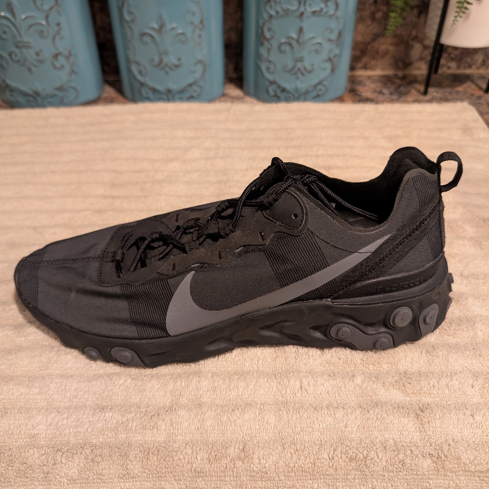 Nike BQ6166-008 React Element 55 Black Lace-Up Running Shoes Men's US 13 - Picture 4 of 16